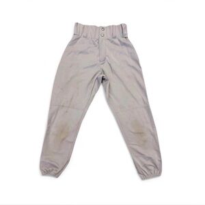 Alleson Athletic Youth Baseball Pants Grey Size Medium YM Reinforced Knees
